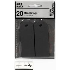 Etiquetas de regalo Manila Tags, size 3x8 cm, 220 g, black, 20 pc/ 1 pack