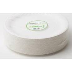 Paptallerken hvid Foodline Miljøtallerken flad pap lamineret 23cm hvid