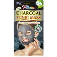 Montagne Jeunesse 7th Heaven Charcoal Tonic Facial Sheet Mask with Green Tea & Aloe Vera to Detoxify and Revitalise All Skin Types, Black