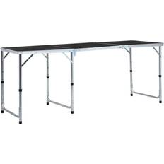 Retkisängyt vidaXL Kokoontaitettava retkipöytä harmaa alumiini 180x60 cm