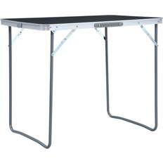 Retkeilykalusteet vidaXL Kokoontaitettava retkipöytä metallirungolla 80x60 cm harmaa