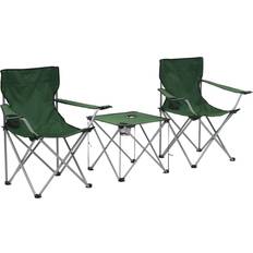 Vert Tables de camping vidaXL Camping Table And Chair Set 3 Pieces Green