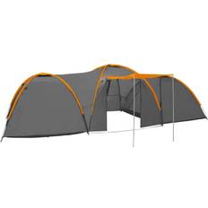 Tält 8 personer vidaXL Kupoltält 650x240x190 cm 8 personer gr�å och orange