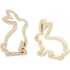 Marrone FAI DA TE Creotime Bunnies, H: 14 cm, depth 2 cm, W: 13 cm, 2 pc/ 1 pack