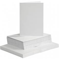 Creativ Company Cards and Envelopes, card size 10,5x15 cm, envelope size 11,5x16,5 cm, 120 240 g, white, 50 set/ 1 pack