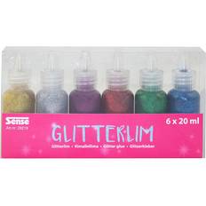 Vattenbaserad Glitterlim Sense Glitterlim 6-pack