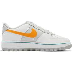 Nike Air Force 1 EMB GS - White/Grey Fog/Sundial/Turquoise Blue