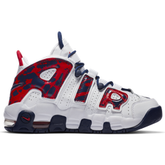 24½ Zapatillas de Baloncesto Nike Air More Uptempo GS - White/University Red/College Navy