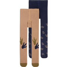 Mehrfarbig Strumpfhosen Minymo Baby Stocking 2-Pack - Dino/Dark Navy (5872-778)