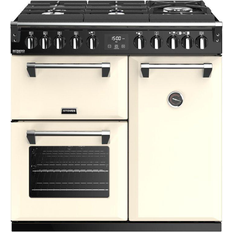 Cookers Stoves Richmond Deluxe 90cm Dual Fuel Range Cooker with Glass Hotplate Beige