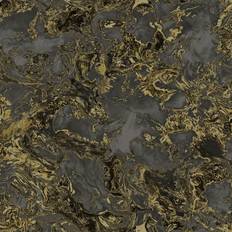 Debona Liquid Marble Wallpaper Black Gold 6357