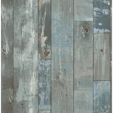 Papeles pintados Dutch Wallcoverings Papel De Pared Pintado Trozos Madera Gris Y Azul