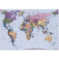 Bleu Papiers peints Komar World Map Photo murale Carte du Monde 254 x 184 cm