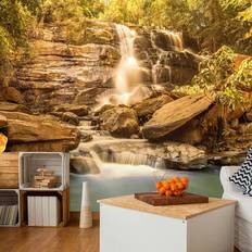Tapeter Arkiio Fototapet Sunny Waterfall 300x210 Findes i flere størrelser