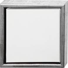 Silver Canvas Creativ Company ArtistLine Canvas with frame, depth 3 cm, size 24x24 cm, 360 g, antique silver, white, 1 pc