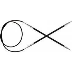 Knitpro 80 cm x 3.5 mm Karbonz Fixed Circular Needles, Black and Silver