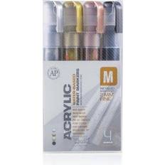 Montana Akrylmarker Set 2mm 4 Pennor Metallic