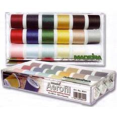 Madeira Aerofil 'Allesnäher' (Sewing All-Rounder) 8041 Sewing Thread Box with 18 Coloured Bobbins of 200 m Each