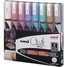 Uni Chalk PWE-5M, sletbar marker, metallic, 8 stk