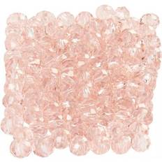 Creotime Facettpärlor Glas 3x4mm Rosa 100 st