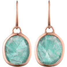 Monica Vinader Siren Wire Earrings - Rose Gold/Amazonite