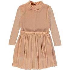 Høj krave Kjoler Børnetøj Name It Rasigne Dress - Café Au Lait/Gold (13201627)