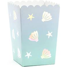 PartyDeco 6 Scatole Di Popcorn Conchiglia Oceanica Iridescente