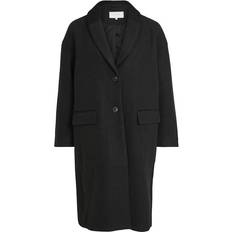 Vila Callee Single Breasted Wool Coat - Black