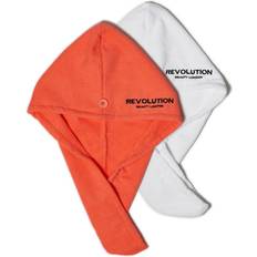 Revolution hair Revolution Haircare Hair 2pk Microfibre Hair Wrap White/Coral