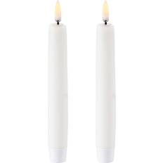 Uyuni Taper Candle 2.3 x 15 cm - Nordic White Bougie LED 13cm 2pcs