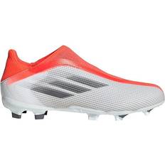 Adidas x speedflow + fg adidas Junior X Speedflow.3 Laceless FG - Cloud White/Iron Metallic/Solar Red