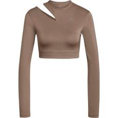 Adidas Hyperglam Training Long Sleeve T-shirt Women - Chalky Brown