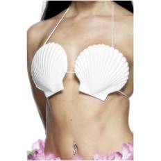 Rond de Wereld Feestjurken Smiffys Hawaiian Seashell Bra White