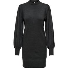 Only Labelle Life Long Sleeved Knitted Dress - Grey/Dark Grey Melange