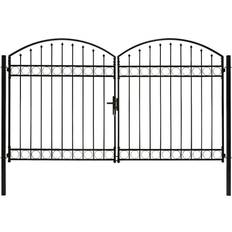 vidaXL Fence Gate Double Door with Arched Top 300x250cm