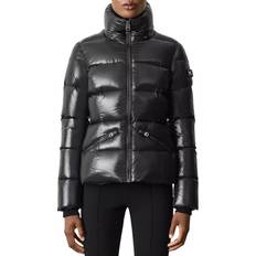 Polyamide Jackets Mackage Madalyn Lustrous Light Down Jacket with Hood - Black