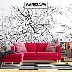 Arkiio Fototapet Warsaw Map 400x280