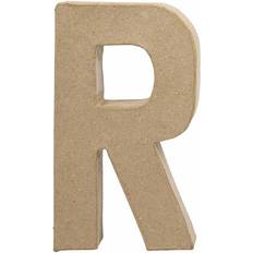 Beige Crafts Creativ Company Letter, R, H: 20,5 cm, W: 11,7 cm, thickness 2,5 cm, 1 pc