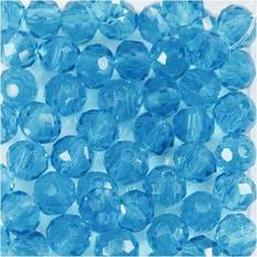 Turquoise Crafts Creativ Company Faceted Beads, D: 4 mm, hole size 1 mm, turquoise, 45 pc/ 1 strand