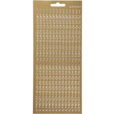 Creativ Company Stickers, ark 10x23 cm, guld, tal, 1ark