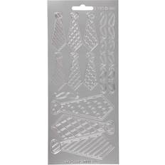 Creativ Company Stickers, ark 10x23 cm, sølv, slips, 1ark