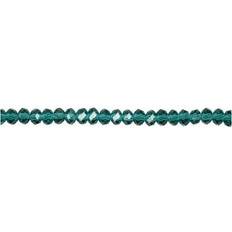 Creotime Faceted Beads, size 3x4 mm, hole size 0,8 mm, emerald green, 100 pc/ 1 pack
