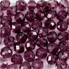 Purple DIY Creativ Company Faceted Beads, D: 4 mm, hole size 1 mm, purple, 45 pc/ 1 strand