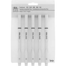 Markers Winsor & Newton Fineliner Set 5/Pkg-Black Assorted Sizes
