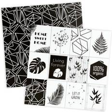 Mønster papir Creativ Company Designpapir, blade og mønster, 180 g, 5 ark/ 1 pk
