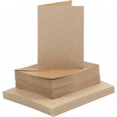 Brun Papir Creotime Kort og kuverter, kort str. 10,5x15 cm, kuvert str. 11,5x16,5 cm, natu