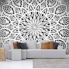 Tapeter Arkiio Fototapet White Mandala 100x70