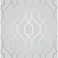 Apex Trellis Sidewall Wallpaper, Stone/Silver