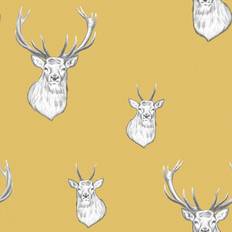 Catherine Lansfield Stag Wallpaper, Ochre