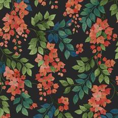 Cole & Son Bougainvillea Wallpaper Seville Collection Marigold, Leaf Green & Emerald on Parchment Roll